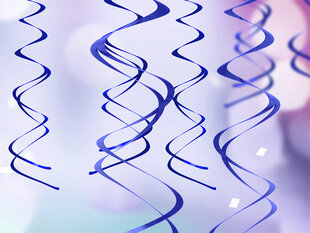 Kabančios dekoracijos Swirls Mėlynos 60 cm (1 pak/5 vnt) kaina ir informacija | Dekoracijos šventėms | pigu.lt
