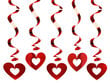 Kabančios dekoracijos Hearts Red 60 cm (1 pak/5 vnt) kaina ir informacija | Dekoracijos šventėms | pigu.lt