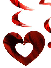 Kabančios dekoracijos Hearts Red 60 cm (1 dėž/50 vnt) (1 pak/5 vnt) kaina ir informacija | Dekoracijos šventėms | pigu.lt