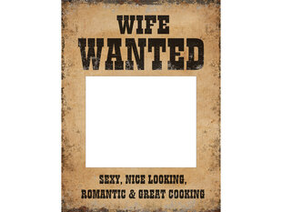 Aksesuaras fotosesijai Husband Wanted and Wife Wanted, 32x24 cm (1 pak/ 2 vnt) kaina ir informacija | Dekoracijos šventėms | pigu.lt