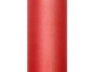 Гладкий тюль на катушке, красный, 0,15x9 м, 1 коробка/90 шт (1 шт/9 м) цена и информация | Праздничные декорации | pigu.lt