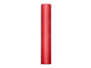 Гладкий тюль на катушке, красный, 0,3x9 м, 1 коробка/45 шт (1 шт/9 м) цена и информация | Праздничные декорации | pigu.lt