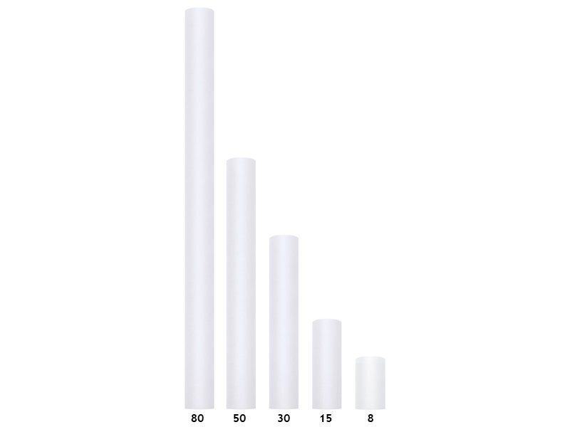 Lygus tiulis ritėje, baltas, 0,5x9 m, 1 dėž/24 vnt (1 vnt/9 m) kaina ir informacija | Dekoracijos šventėms | pigu.lt