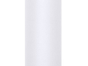 Гладкий тюль на катушке, белый, 0,8x9 м, 1 коробка/24 шт (1 шт/9 м) цена и информация | Праздничные декорации | pigu.lt