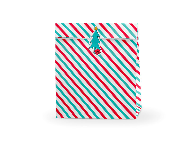 Dėžutė dovanoms Merry Xmas - Stripes 25x11x27cm (1 pak/ 3 vnt) kaina ir informacija | Dovanų pakavimo priemonės | pigu.lt