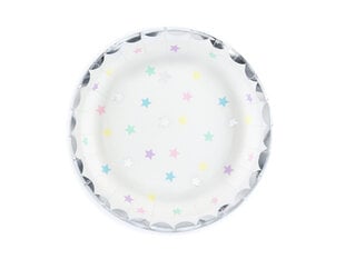 Одноразовые бумажные тарелки Unicorn Stars, 18 см 1 короб. / 25 упак. (1 упак / 6 шт.) цена и информация | Праздничная одноразовая посуда | pigu.lt