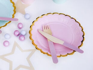 Одноразовые бумажные тарелки Light Pink 18 см (1 упаковка / 6 шт) цена и информация | Праздничная одноразовая посуда | pigu.lt