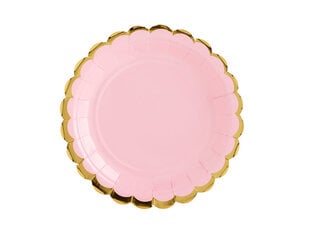 Одноразовые бумажные тарелки Light Pink 18 см (1 коробка/25 штук) (1 упаковка / 6 шт) цена и информация | Праздничная одноразовая посуда | pigu.lt