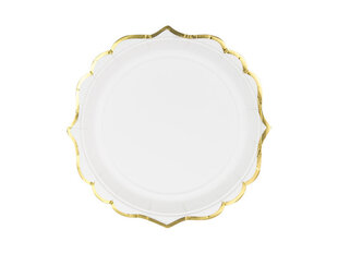 Одноразовые бумажные тарелки White 18,5 см (1 упаковка / 6 штук) цена и информация | Праздничная одноразовая посуда | pigu.lt
