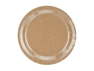 Одноразовые бумажные тарелки Kraft 23 см (1 упаковка / 6 штук) цена и информация | Праздничная одноразовая посуда | pigu.lt