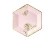 Popierinės vienkartinės lėkštutės Leaves Light Pink 23 cm (1 pak/6 vnt) kaina ir informacija | Vienkartiniai indai šventėms | pigu.lt