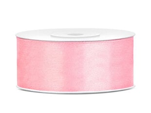 Атласная ленточка, светло-розовая, 25 мм/25 м, 1 шт/25 м цена и информация | Товары для упаковки подарков | pigu.lt