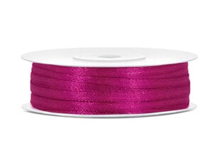 Атласная ленточка Fuchsia, розовая, 3 мм/50 м, 1 коробка/50 шт (1 шт/50 м) цена и информация | Товары для упаковки подарков | pigu.lt