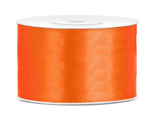 Атласная ленточка, оранжевая, 38 мм/25 м, 1 шт/25 м цена и информация | Товары для упаковки подарков | pigu.lt