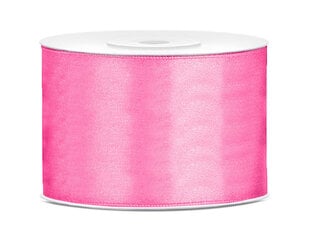 Сатиновая лента, розовая, 50 мм/25 м, 1 шт/25 м цена и информация | Товары для упаковки подарков | pigu.lt