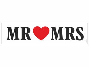 Автомобильный номер Mr and Mrs 50 x 11,5 см цена и информация | Праздничные декорации | pigu.lt