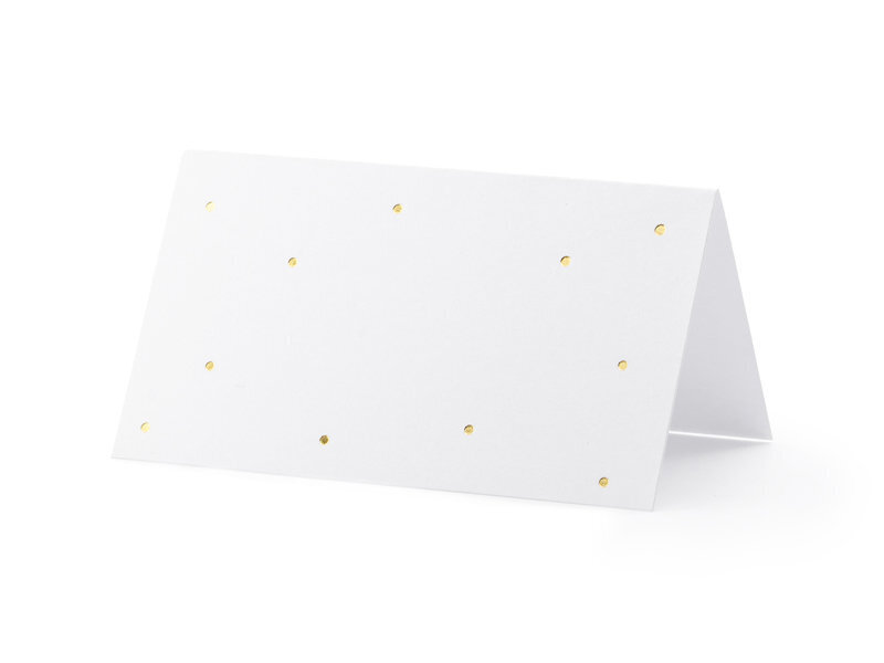 Vardo kortelė Dots, auksinė, 9.5x5.5 cm (1 dėž/ 50 pak) (1 pak/ 10 vnt) kaina ir informacija | Dekoracijos šventėms | pigu.lt