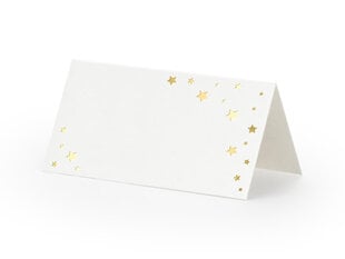 Vardo kortelė Let's Celebrate - Stars 9.5x5.5 cm (1 pak/ 10 vnt) kaina ir informacija | Dekoracijos šventėms | pigu.lt