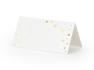 Vardo kortelė Let's Celebrate - Stars 9.5x5.5 cm (1 dėž/ 50 pak) (1 pak/ 10 vnt) kaina ir informacija | Dekoracijos šventėms | pigu.lt