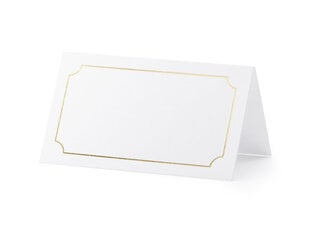 Именная карточка Frame, золотая, 9,5х5,5 см (1 упак/ 10 шт) цена и информация | Праздничные декорации | pigu.lt
