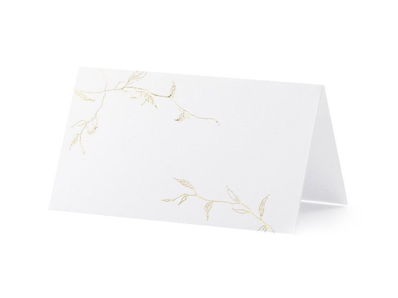 Vardo kortelė Branches, auksinė, 9.5x5.5 cm (1 pak/ 10 vnt) kaina ir informacija | Dekoracijos šventėms | pigu.lt