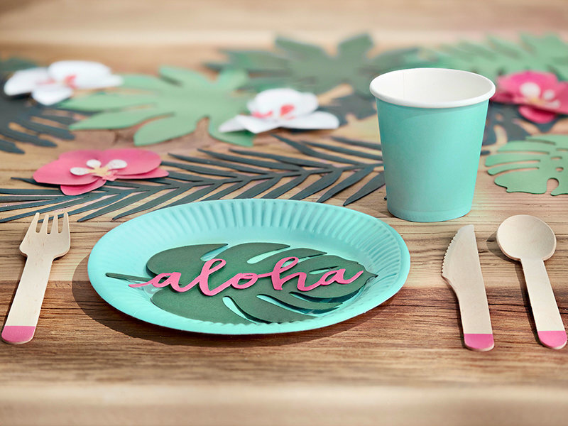 Stalo kortelės Aloha Monstera, žalios, 14,5x11 cm, 1 dėž/50 pak (1 pak/6 vnt) kaina ir informacija | Dekoracijos šventėms | pigu.lt