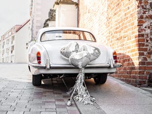 Автомобильная декорация Hearts, серебренная, 45 см цена и информация | Праздничные декорации | pigu.lt