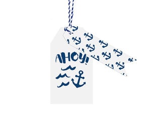 Dekoratyvinės etiketės-palinkėjimų kortelės Ahoy Mix, 1 dėž/40 pak (1 pak/12 vnt) kaina ir informacija | Dekoracijos šventėms | pigu.lt