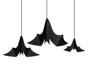Pakabinamos dekoracijos Bats, juodos (1 dėž/ 80 pak) (1 pak/ 3 vnt) kaina ir informacija | Dekoracijos šventėms | pigu.lt