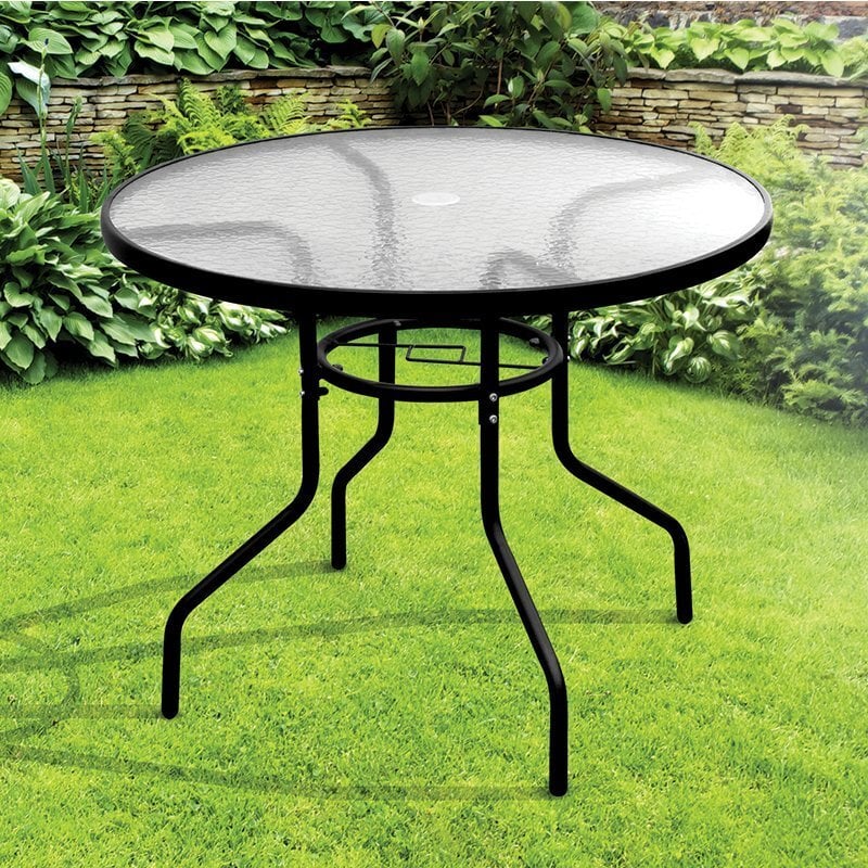 Lauko stalas Jupiter 90 cm, juodas kaina ir informacija | Lauko stalai, staliukai | pigu.lt