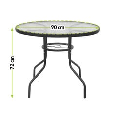 Lauko stalas Jupiter 90 cm, juodas kaina ir informacija | Lauko stalai, staliukai | pigu.lt