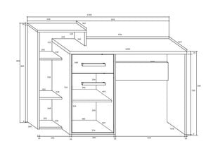 Письменный стол Meblocross Rio L, темно-дубового/белого цвета цена и информация | Компьютерные, письменные столы | pigu.lt