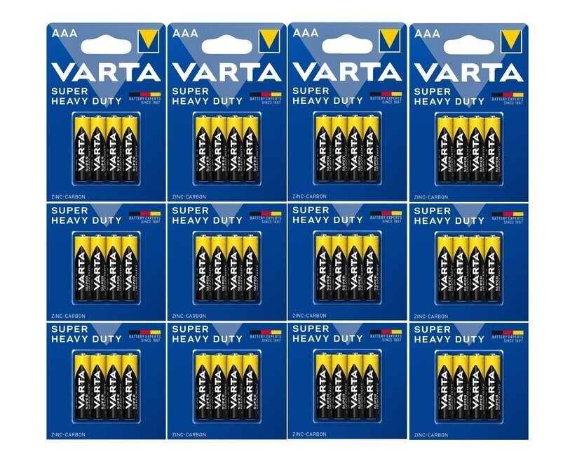 Varta Super Heavy Duty AAA, 48vnt цена и информация | Elementai | pigu.lt