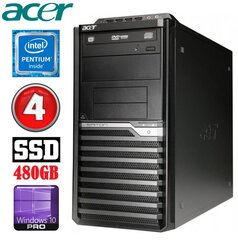 Acer Veriton M4610G MT G630 4GB 480SSD DVD WIN10Pro kaina ir informacija | Stacionarūs kompiuteriai | pigu.lt