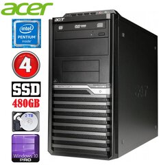 Acer Veriton M4610G MT G630 4GB 480GB+2TB DVD WIN10Pro kaina ir informacija | Stacionarūs kompiuteriai | pigu.lt