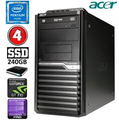 Acer Veriton M4610G MT G630 4GB 240SSD+1TB GT710 2GB DVD WIN10Pro цена и информация | Стационарные компьютеры | pigu.lt