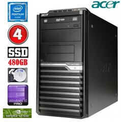 Acer Veriton M4610G MT G630 4GB 480SSD+2TB GT1030 2GB DVD WIN10Pro цена и информация | Стационарные компьютеры | pigu.lt
