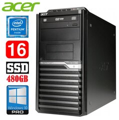 Acer Veriton M4610G MT G630 16GB 480SSD DVD WIN10Pro цена и информация | Стационарные компьютеры | pigu.lt