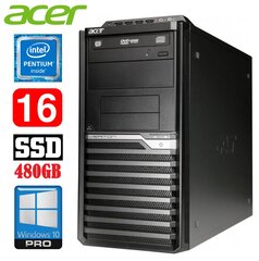 Acer Veriton M4610G MT G630 16GB 480SSD DVD WIN10Pro kaina ir informacija | Stacionarūs kompiuteriai | pigu.lt