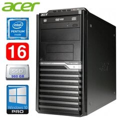 Acer Veriton M4610G MT G630 16GB 960SSD DVD WIN10Pro цена и информация | Стационарные компьютеры | pigu.lt
