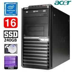 Acer Veriton M4610G MT G630 16GB 240GB+1TB DVD WIN10Pro цена и информация | Стационарные компьютеры | pigu.lt