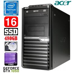 Acer Veriton M4610G MT G630 16GB 480SSD+2TB GTX1050 2GB DVD WIN10Pro kaina ir informacija | Stacionarūs kompiuteriai | pigu.lt