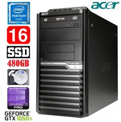 Acer Veriton M4610G MT G630 16GB 480SSD+2TB GTX1050Ti 4GB DVD WIN10Pro kaina ir informacija | Stacionarūs kompiuteriai | pigu.lt