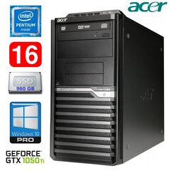 Acer Veriton M4610G MT G630 16GB 960SSD GTX1050Ti 4GB DVD WIN10Pro цена и информация | Стационарные компьютеры | pigu.lt