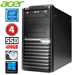 Acer Veriton M4610G MT G630 4GB 480GB+2TB DVD WIN10 kaina ir informacija | Stacionarūs kompiuteriai | pigu.lt