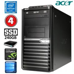 Acer Veriton M4610G MT G630 4GB 240SSD+1TB GT710 2GB DVD WIN10 kaina ir informacija | Stacionarūs kompiuteriai | pigu.lt