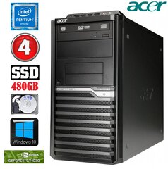 Acer Veriton M4610G MT G630 4GB 480SSD+2TB GT1030 2GB DVD WIN10 kaina ir informacija | Stacionarūs kompiuteriai | pigu.lt