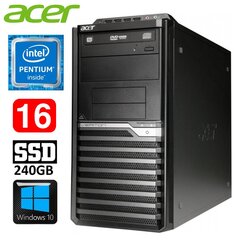 Acer Veriton M4610G MT G630 16GB 240SSD DVD WIN10 цена и информация | Стационарные компьютеры | pigu.lt