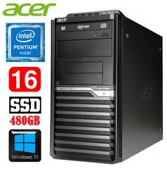 Acer Veriton M4610G MT G630 16GB 480SSD DVD WIN10 kaina ir informacija | Stacionarūs kompiuteriai | pigu.lt