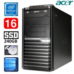 Acer Veriton M4610G MT G630 16GB 240GB+1TB DVD WIN10 kaina ir informacija | Stacionarūs kompiuteriai | pigu.lt